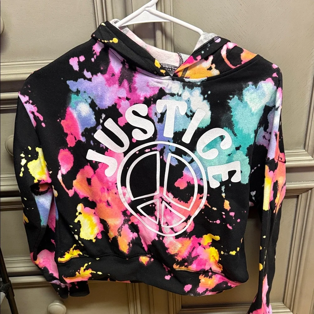Justice Colorful Tie-Dye Peace Hoodie